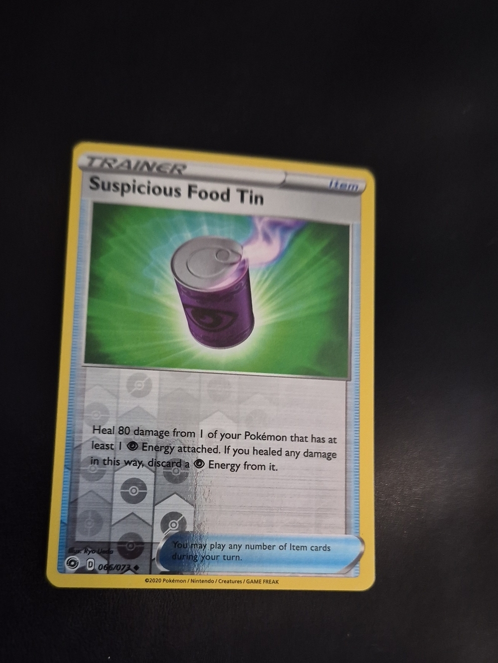 Pokémon Trainer Card - Suspicious Food Tin (Yellow Border)